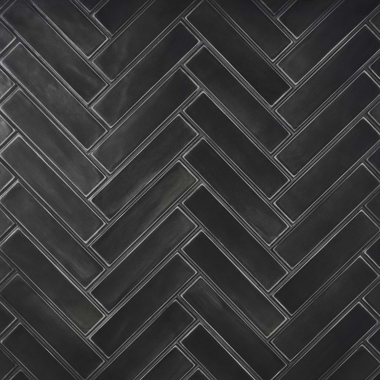 Stacy Garcia ArtBlock Nero Black 4x16 Matte Porcelain Tile