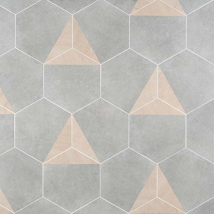 Pergola Wood Gray 12.5" Hexagon Matte Porcelain Tile