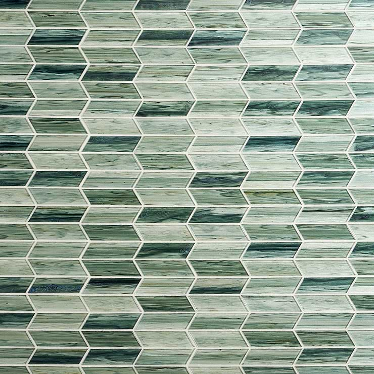 Maya Chevron Sage Mosaic Tile 