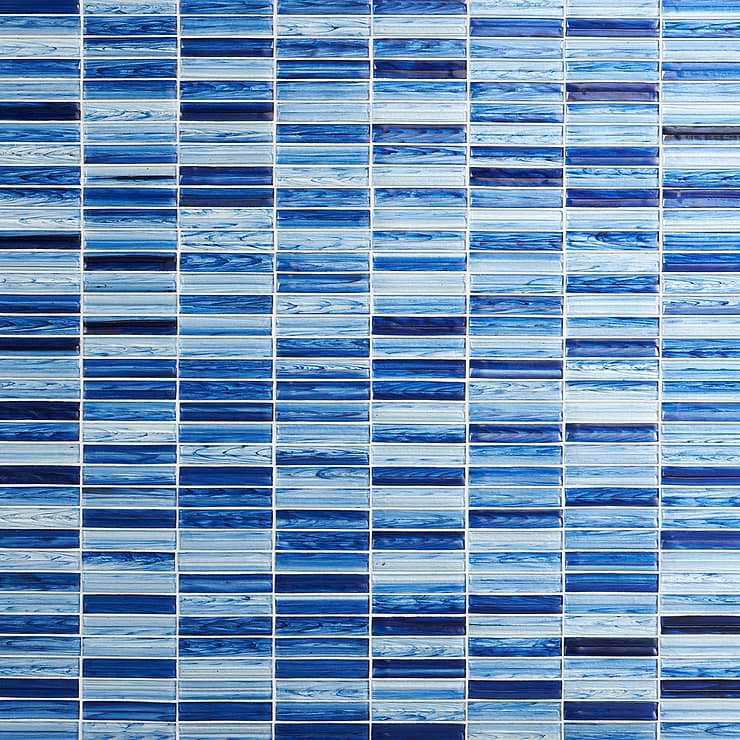 Maya Stacked Azur Mosaic Tile 