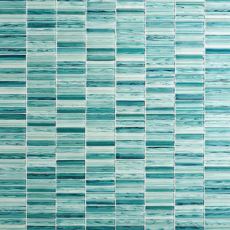 Maya Stacked Teal Mosaic Tile