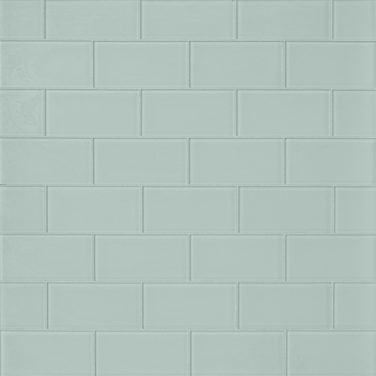 Loft Seafoam 3x6 Frosted Glass Subway Wall Tile 