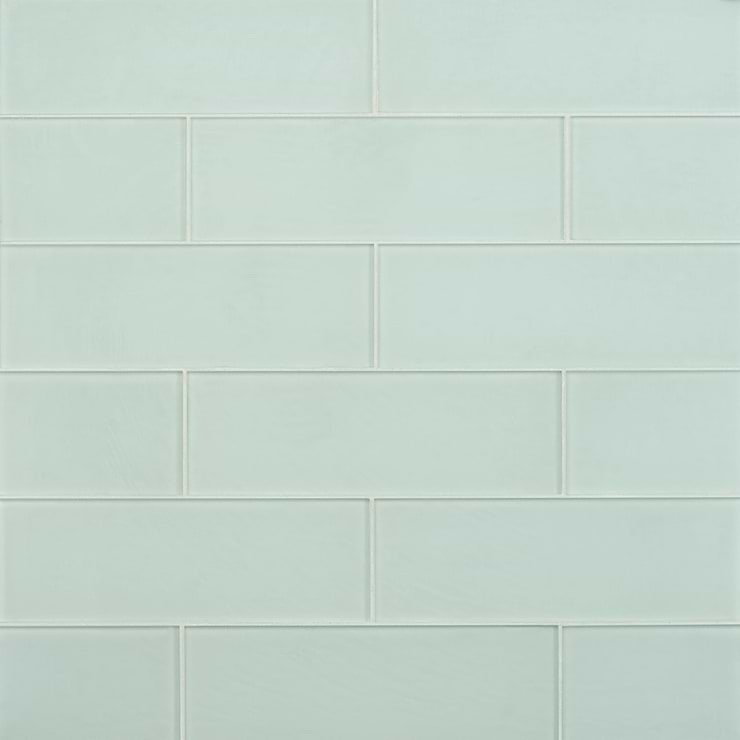 Loft Seafoam Green 4x12 Frosted Glass Subway Tile