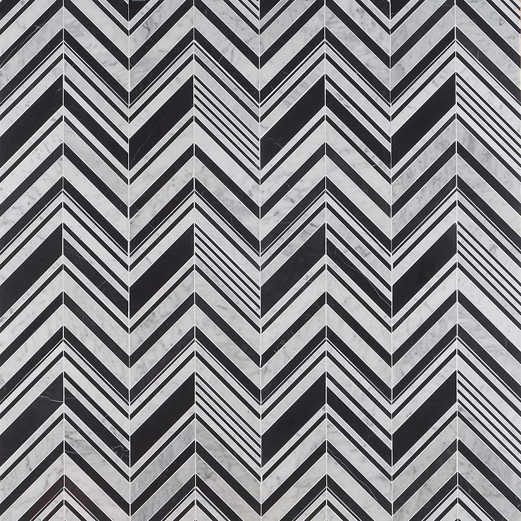 Aya Nero Polished Marble Mosaic Tile