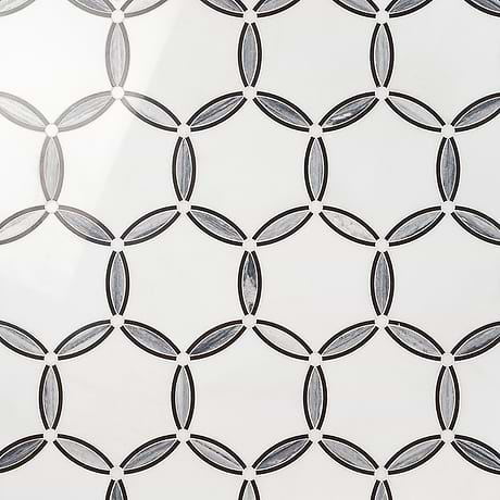 Celine Bianco White Polished Marble Mosaic Tile