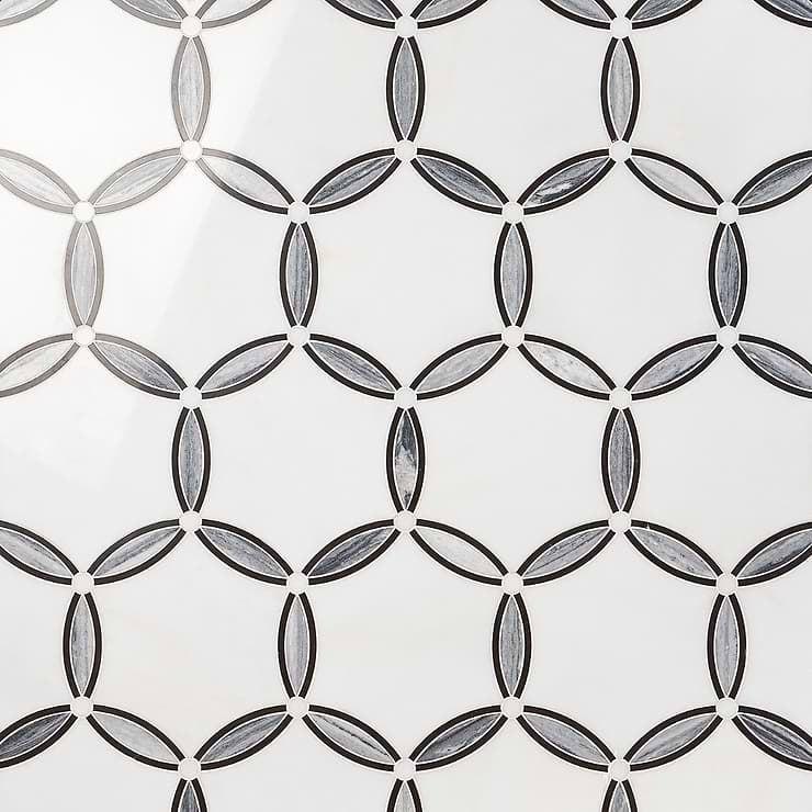 Celine Bianco White Polished Marble Mosaic Tile