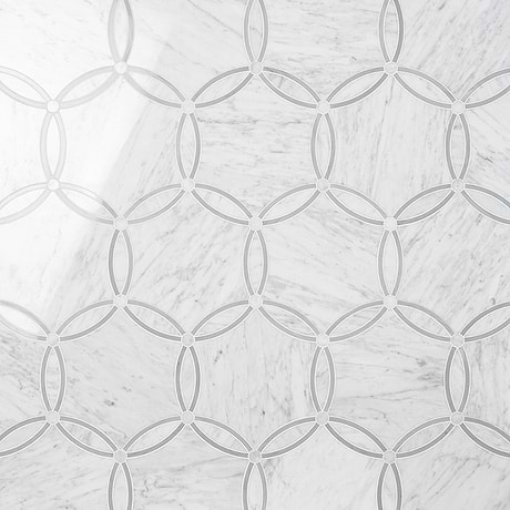 Celine Carrara White Polished Marble Mosaic Tile