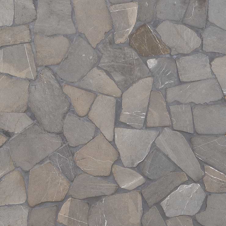 Nature Flagstone Jumbo Java Gray Honed Marble Mosaic Tile