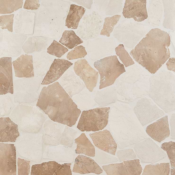 Nature Flagstone Jumbo Komodo Beige Honed Marble Mosaic Tile