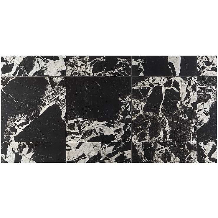 Valiant Black Antique 30x30 Polished Porcelain Tile