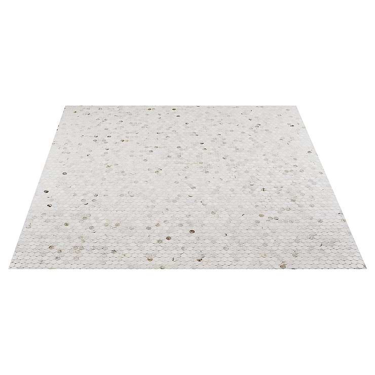 Alaska White 3/4" Penny round Polished Mosaic Tile