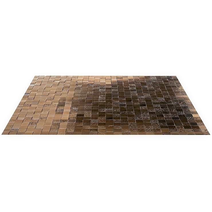 Magma 3D Squares Bronze 2x2 Polished Lava Stone Mosaic Tile