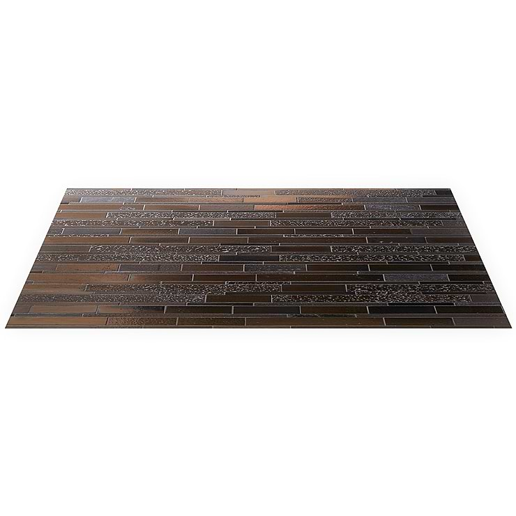 Magma Ledger Bronze Polished Lava Stone Mosaic Tile