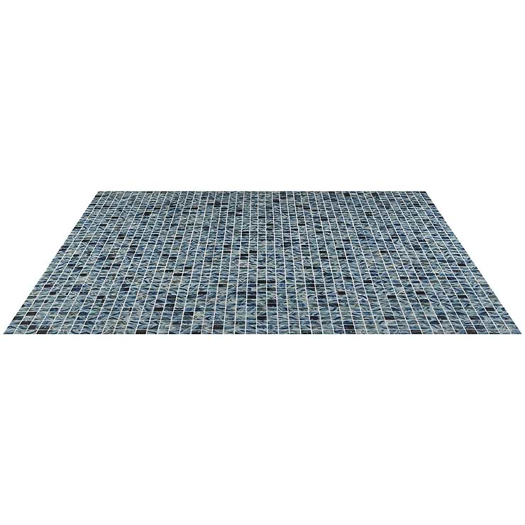 Swim Paradise Blue 1x1 Polished Glass Mosaic Tile