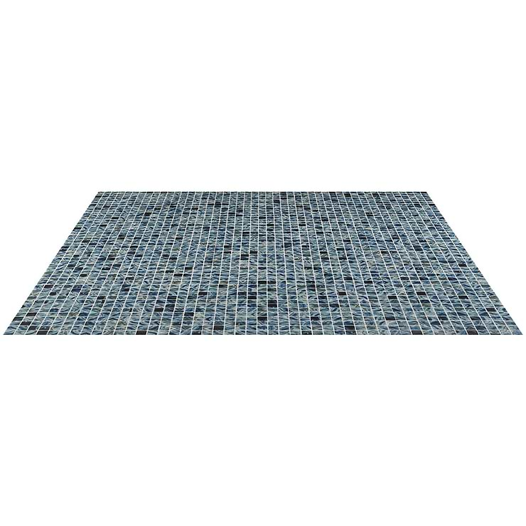 Swim Paradise Blue 1x1 Polished Glass Mosaic Tile