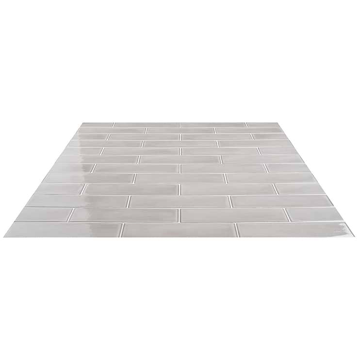 Stacy Garcia ArtBlock Grigio Gray 4x16 Glossy Porcelain Tile