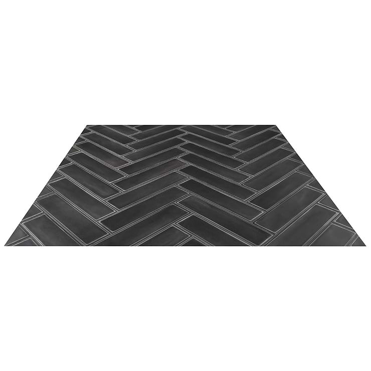 Stacy Garcia ArtBlock Nero Black 4x16 Matte Porcelain Tile