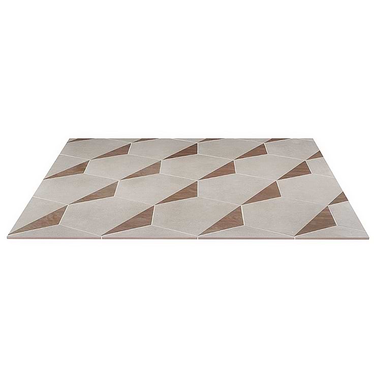 Pergola Wood Taupe 12.5" Hexagon Matte Porcelain Tile