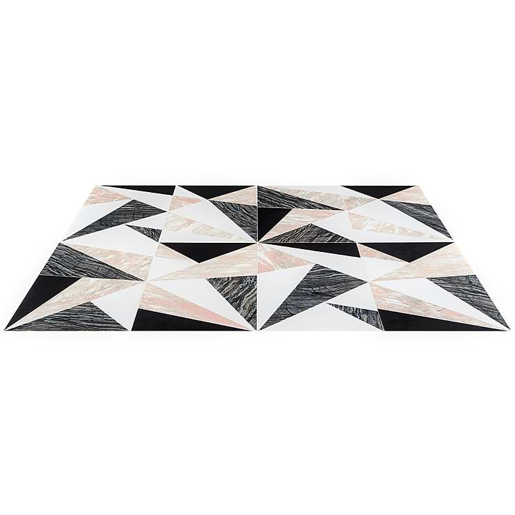 Jagger Rose 12x24 Polished Marble Tile- Pink and Black and White