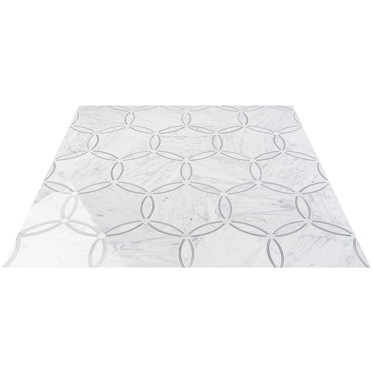 Celine Carrara White Polished Marble Mosaic Tile