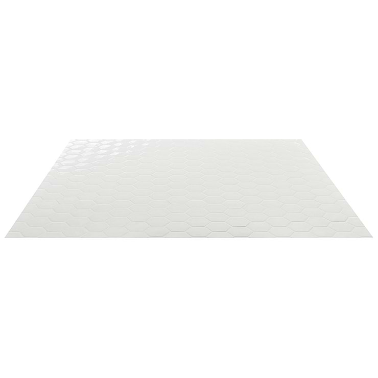 Nabi Hexagon Glacier White 3" Crackled Glossy Glass Mosaic Tile