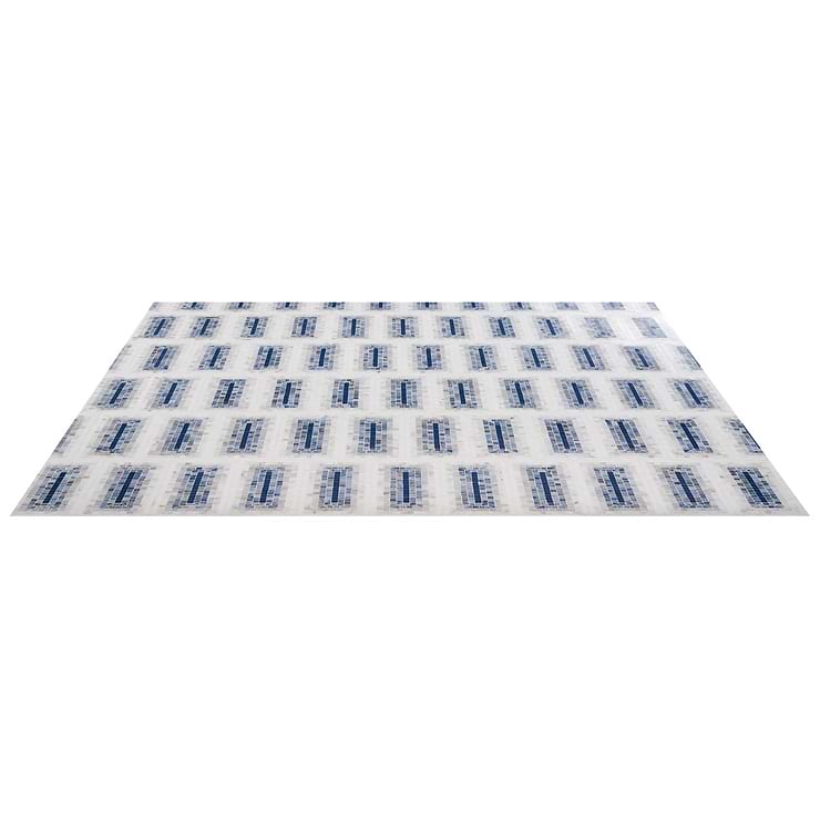 Ako Azul Blue 4x9 Rectangle Marble Micro Mosaic Tile