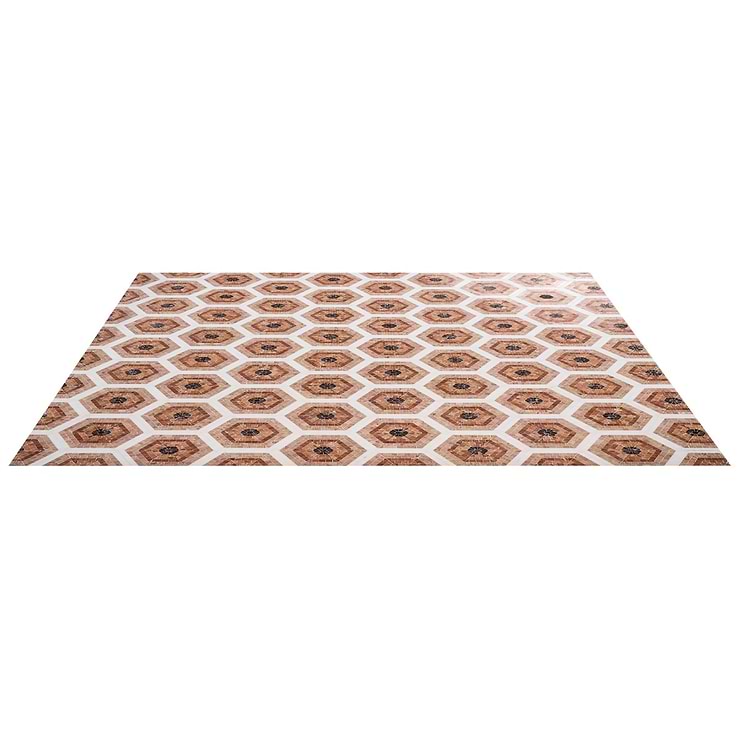 Ako Terracotta Rosa 6" Hexagon Marble Micro Mosaic Tile