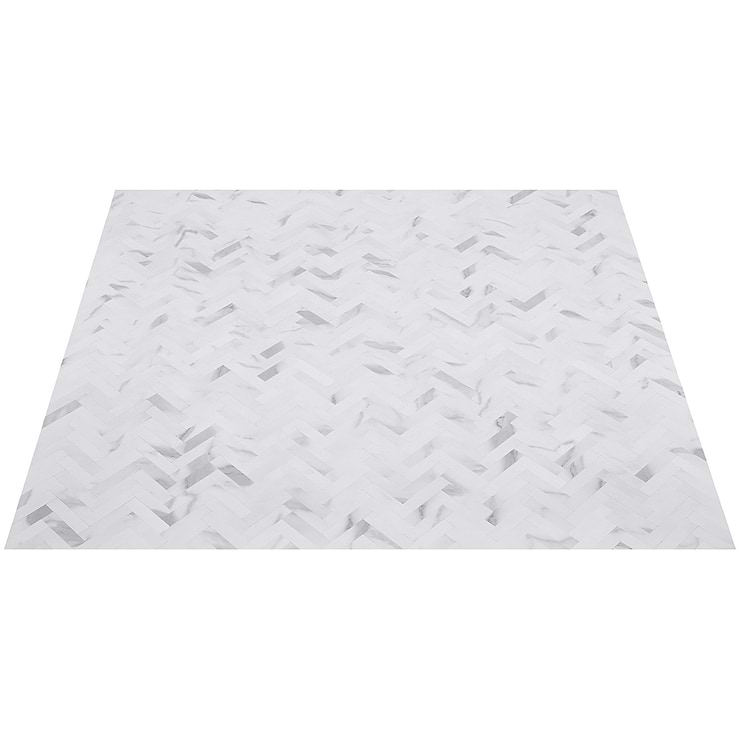 Calacatta LPS White Herringbone Seamless Solid Core Peel & Stick Self Adhesive Marble Look Matte Mosaic Tile