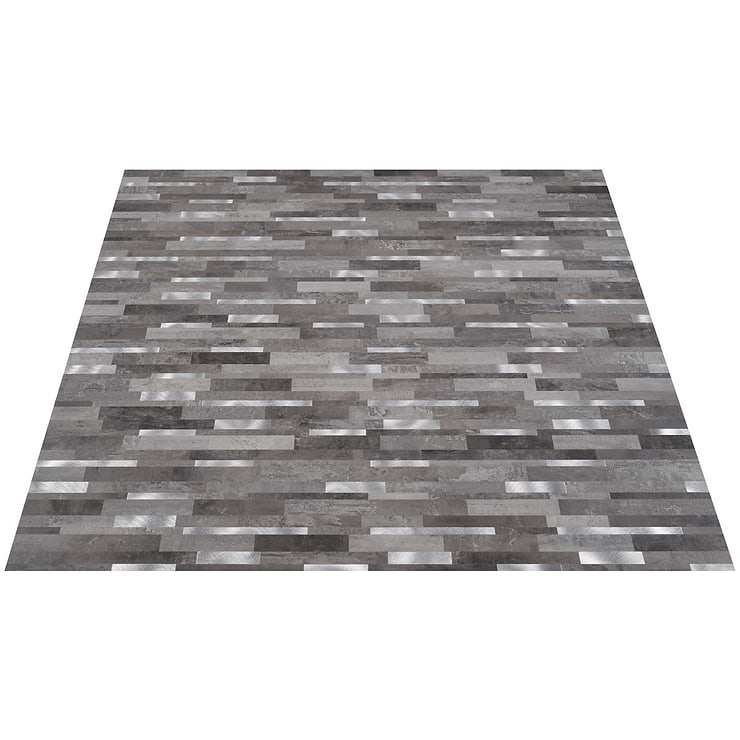 Metalway LPS Cement Gray Solid Core Peel & Stick Self Adhesive Metallic Look Matte Mosaic Tile