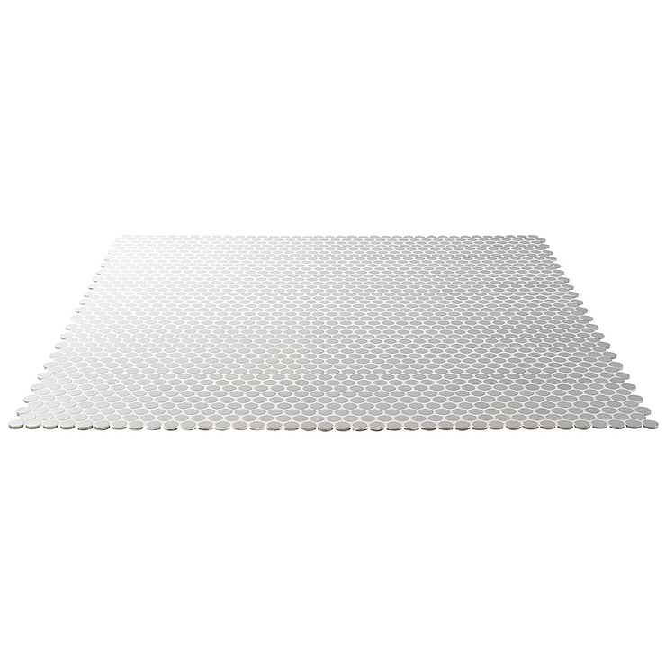 Paradise Gris Gray 1" Penny Round Polished Porcelain Mosaic