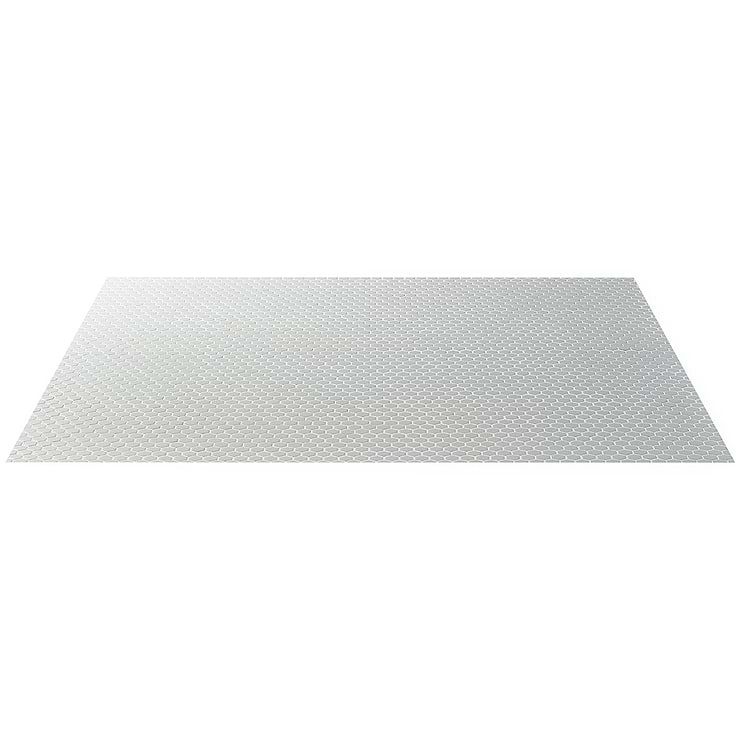 Eden Antiguan Sky Gray Rimmed 1" Hexagon Polished Porcelain Mosaic