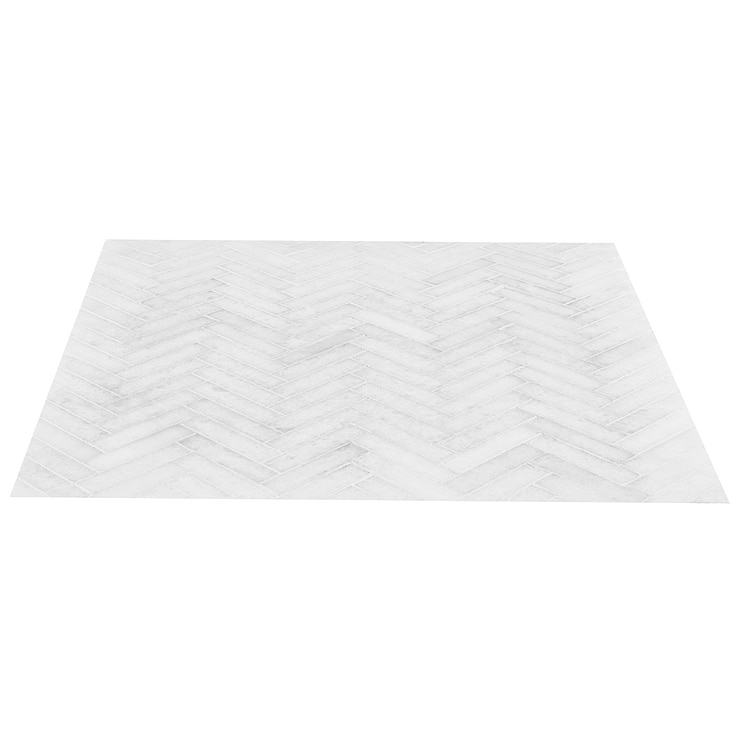 Snow White 1x4 Herringbone Honed Marble Mosaic