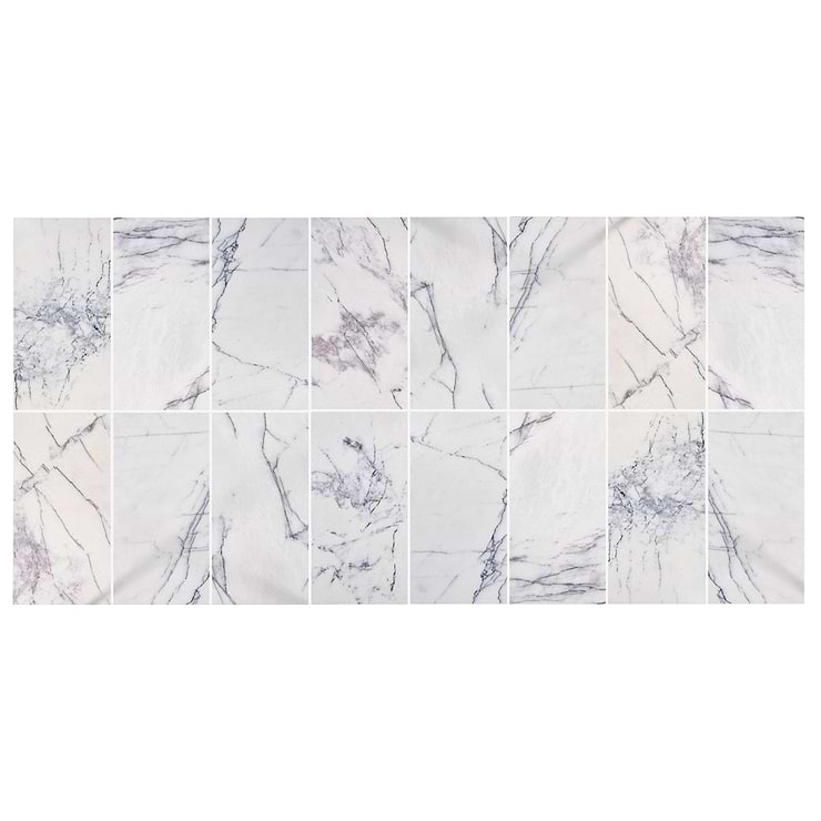 Lilac White 12x24 Honed Marble Tile