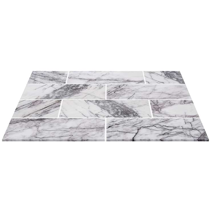 Lilac White 6x12 Polished Marble Tile