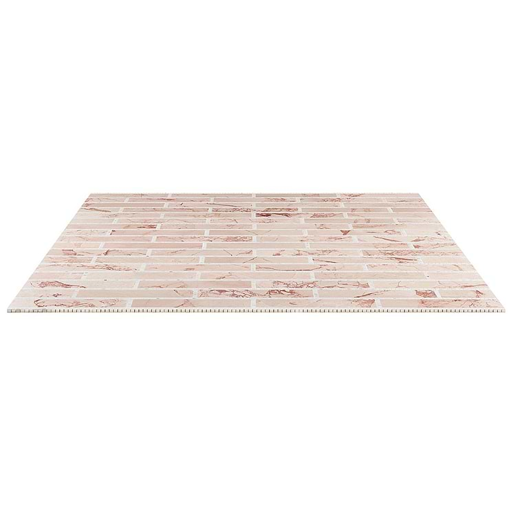 New Palm Beach by Krista Watterworth Brick Pink 3x12" Polished Marble Mosaic