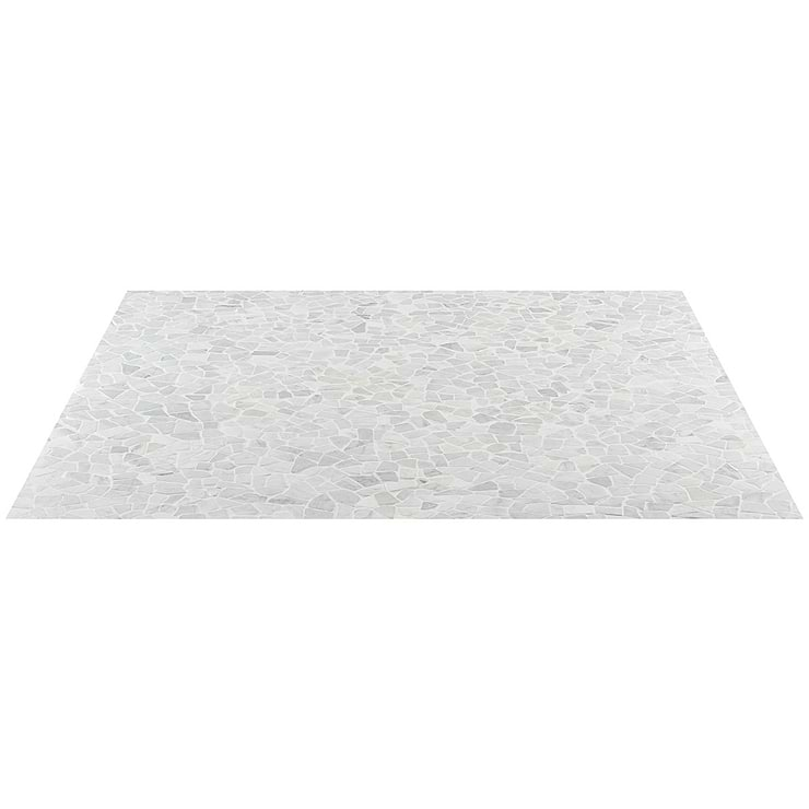 Nature Tumbled Carrara Marble Honed Mosaic Tile