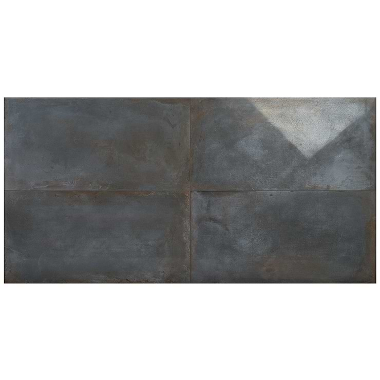 Angela Harris Flatiron Black 24x48 Semi-Polished Porcelain Tile