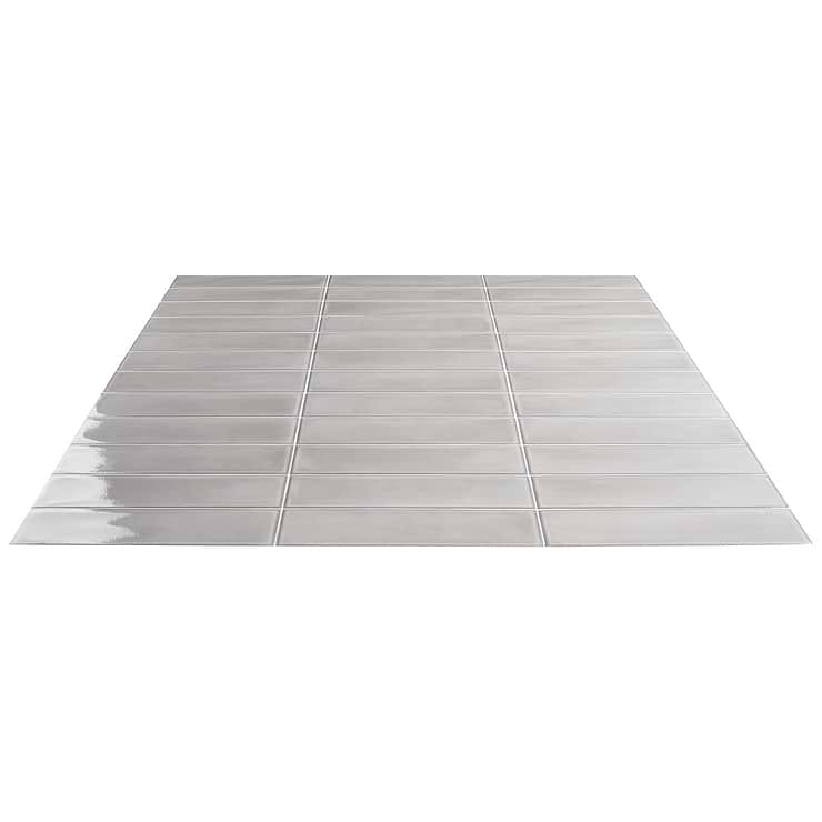 Stacy Garcia ArtBlock Grigio Gray 4x16 Glossy Porcelain Tile