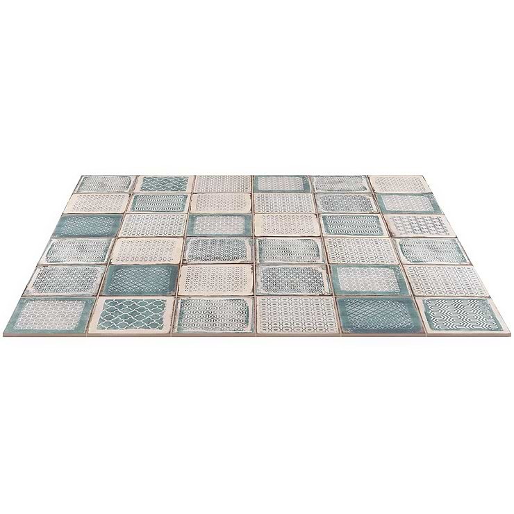 Los Lunas Deco Blue 8x8 Matte Porcelain Tile