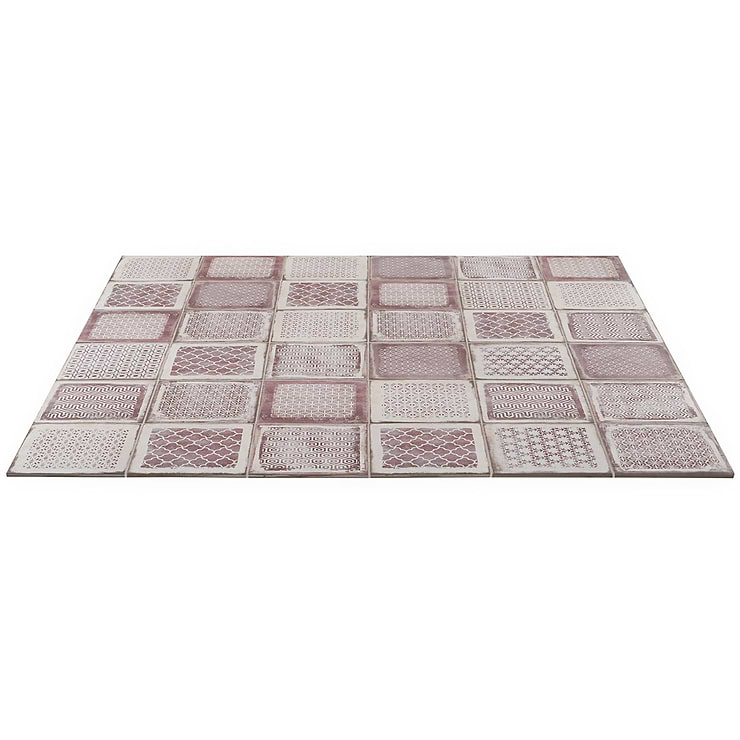 Los Lunas Deco Pink Rose 8x8 Matte Porcelain Tile