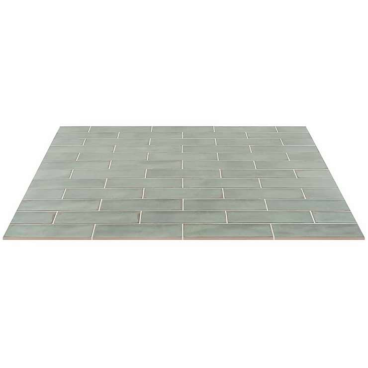 Los Lunas Green 4x12 Polished Ceramic Subway Wall Tile