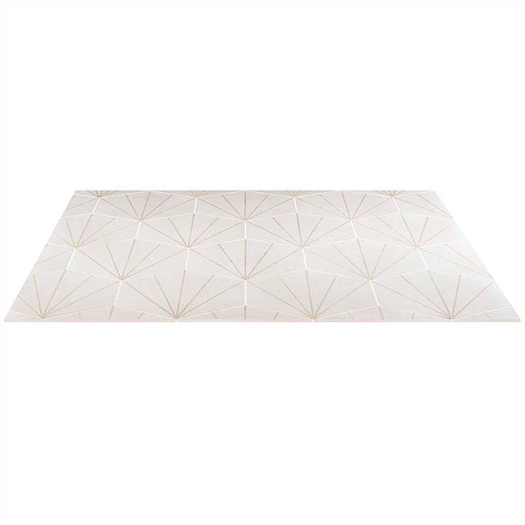 Pergola Beams White 12.5" Hexagon Porcelain Matte Tile