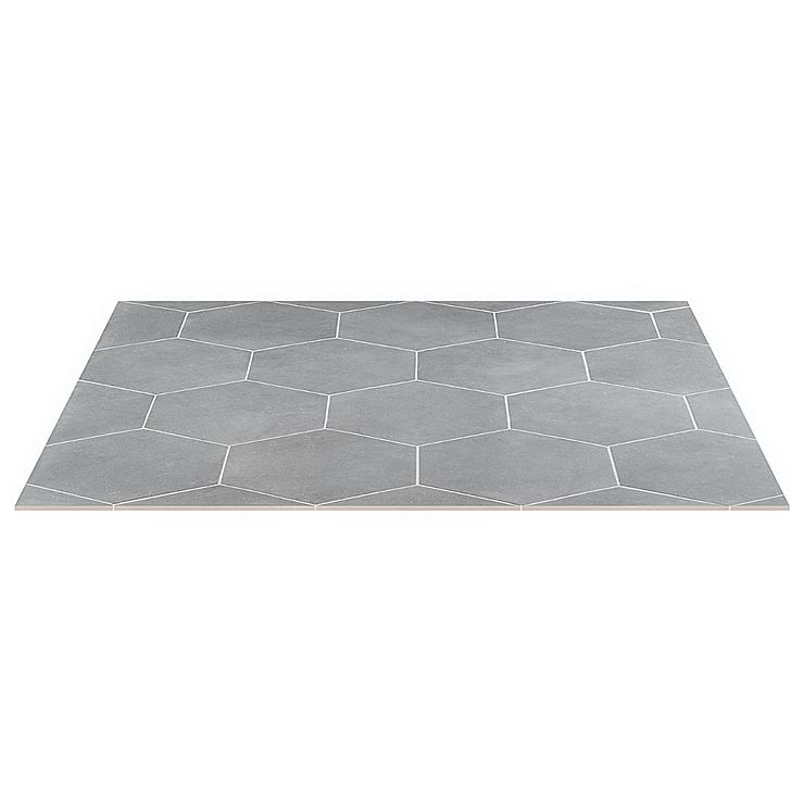 Pergola Graphite 12.5" Hexagon Gray Matte Porcelain Tile