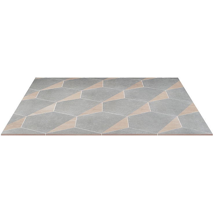 Pergola Wood Gray 12.5" Hexagon Matte Porcelain Tile