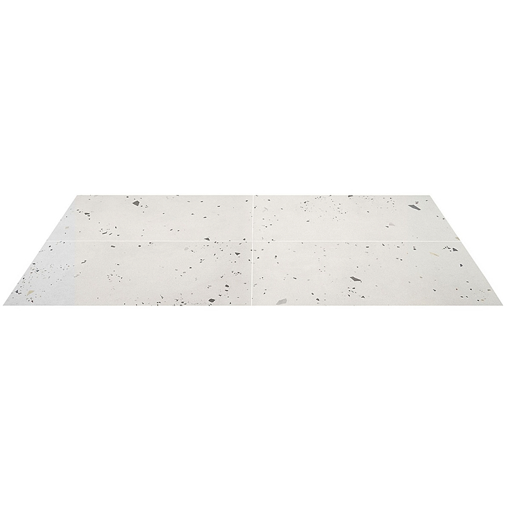 Kobe Cement Ice White 24x48 Terrazzo Look Matte Porcelain Tile