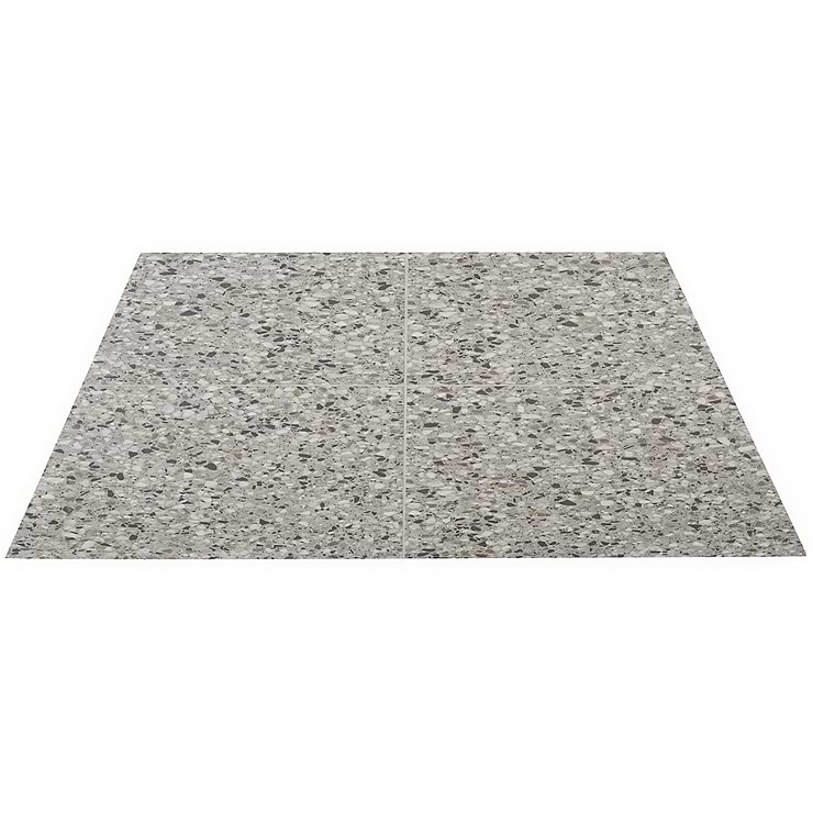 Kobe Flakes Smoke Gray 24x24 Terrazzo Look Matte Porcelain Tile