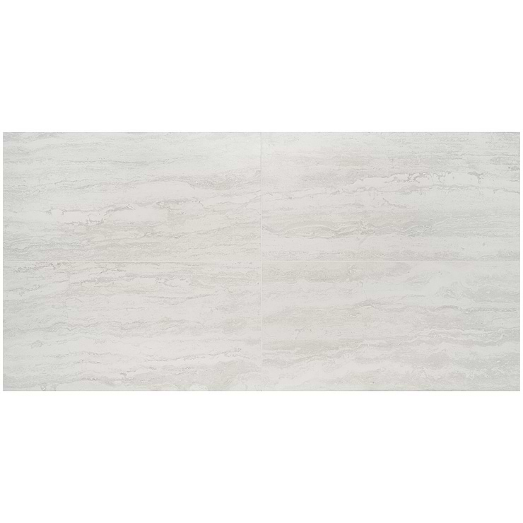 Basic Travertine Cotton White 24x48 Matte Porcelain Tile