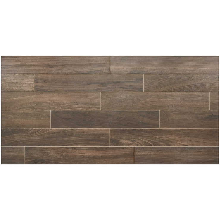 Silkwood Walnut Brown 8x48 Matte Porcelain Wood Look Tile