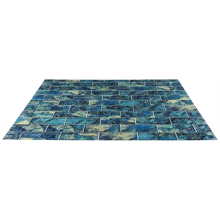 Gem Azul Blue 4x9 Polished Glass Tile