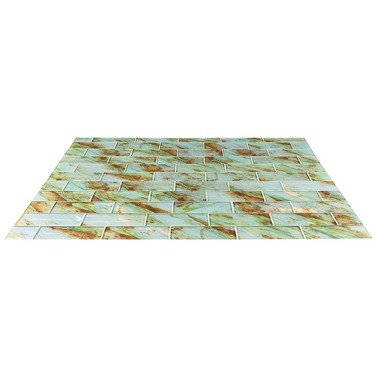 Gem Emerald Green 4x9 Polished Glass Tile